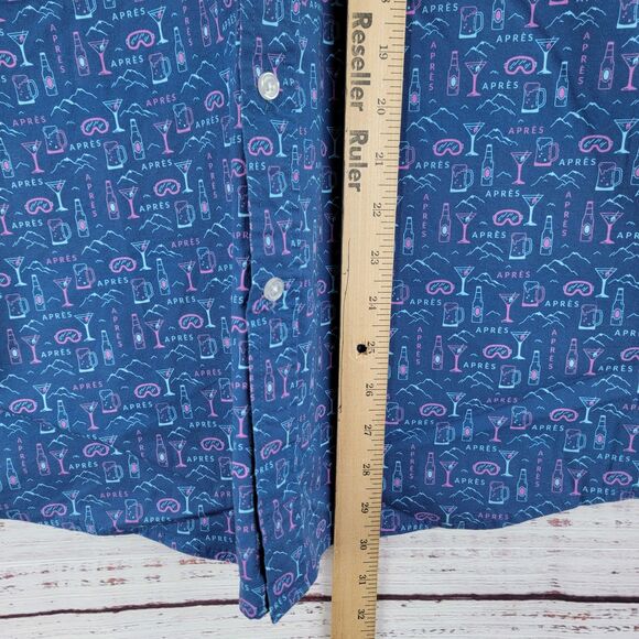 Jack + Sage Apres Camp Shirt Cocktail Print AOP Men's XL Short Sleeve Button - Picture 3 of 8